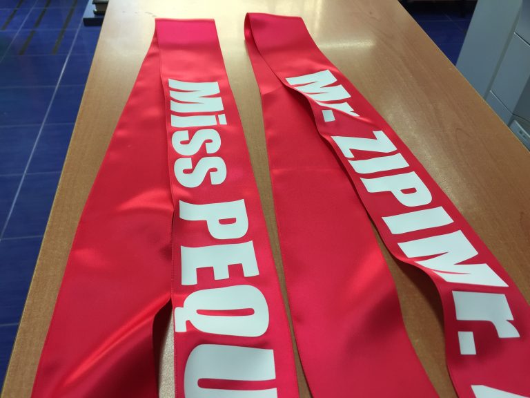 Bandas miss personalizadas con texto GECONA publicidad